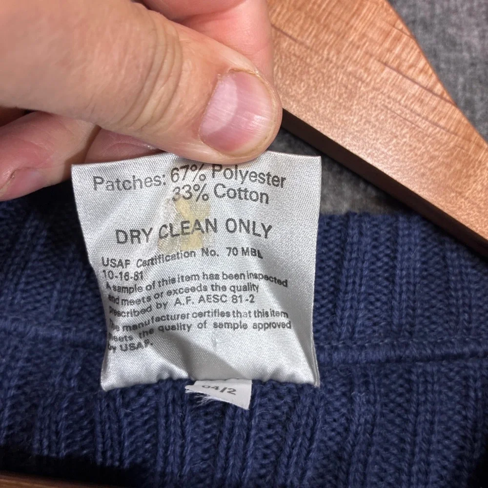 Brigade Quartermasters The Woolly Pully Sweater Mens 46 Blue V-Neck Vintage
